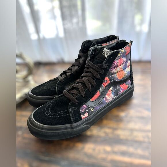 VANS Sk8-Hi Zip Galaxy Floral Black Sneakers Shoes Size 5.5 Men 7.0 Women - Picture 4 of 16
